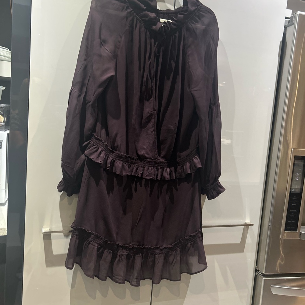 MUNTHE Elegant Purple Ruffle Dress